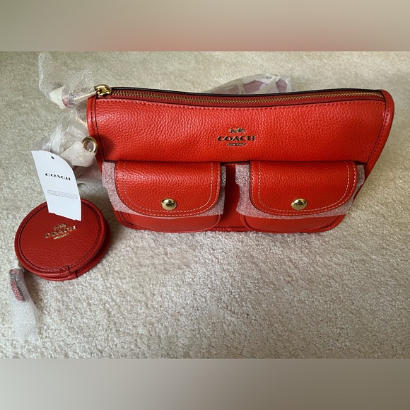 NWT Coach Pennie Crossbody Bag with Coin Case in Mango color - Picture 4 of 9